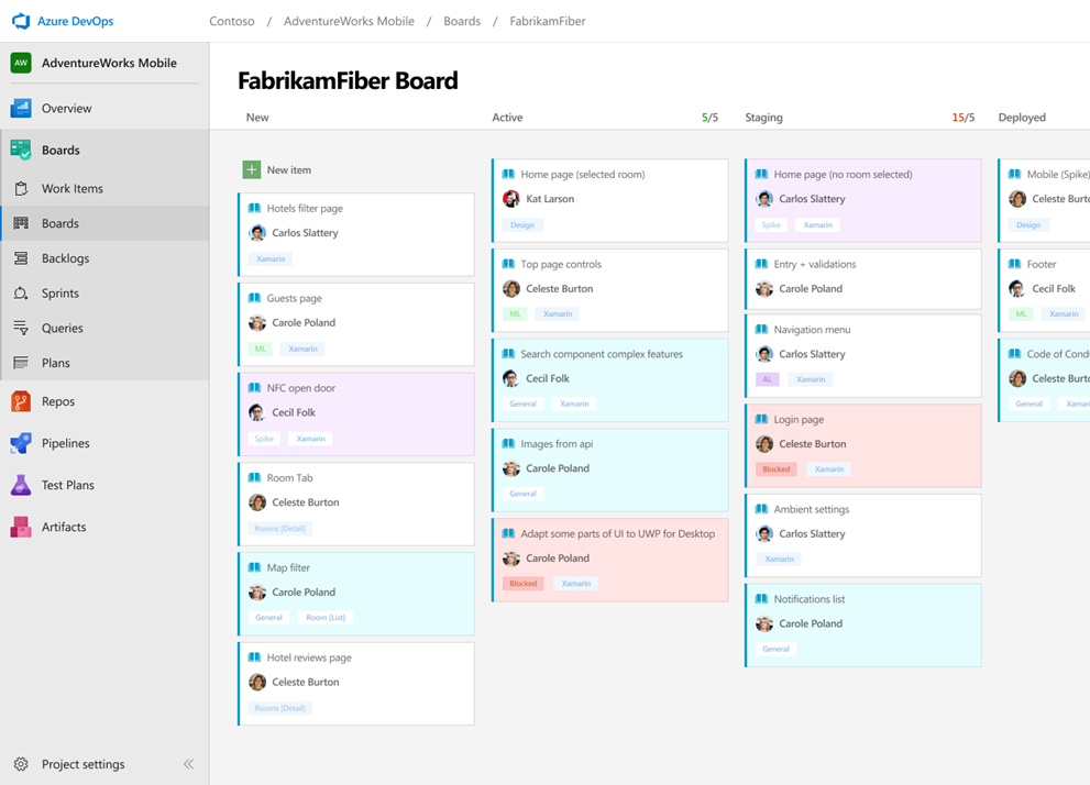 Azure Boards Kanban board screenshot